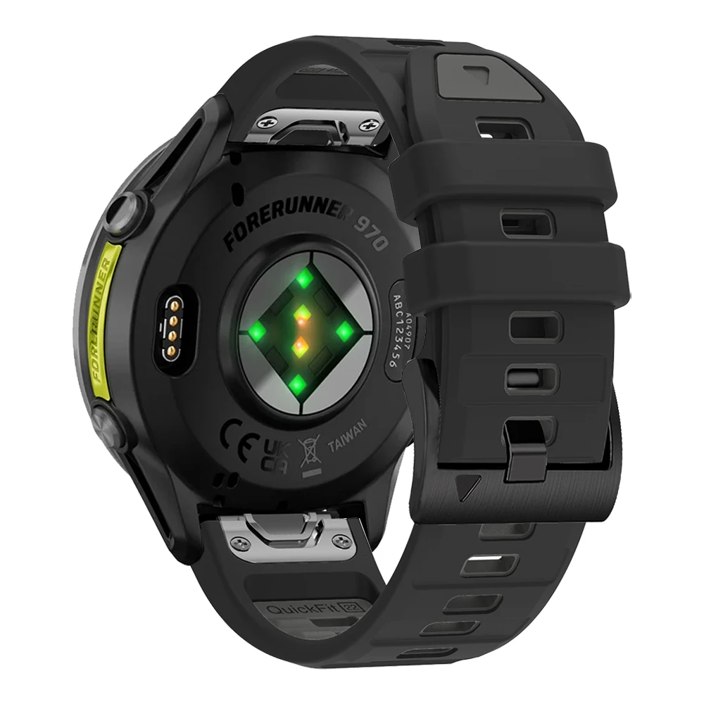 Correa de reloj de repuesto QuickFit de 22mm para Garmin Forerunner 970 965 955 945 935 745 MARQ pulsera deportiva de silicona de dos tonos - imagen 4