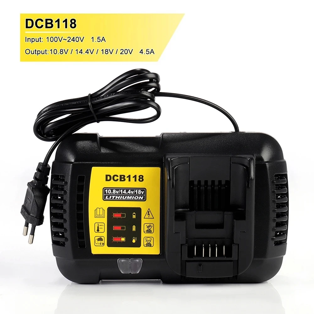 Cargador de batería DCB118 3A 4.5A para batería Dewalt 10,8 V 12V 14,4 V 18V 20V DCB200 DCB101 DCB115 DCB107 DCB105 DCB140 y DCB112 - imagen 2