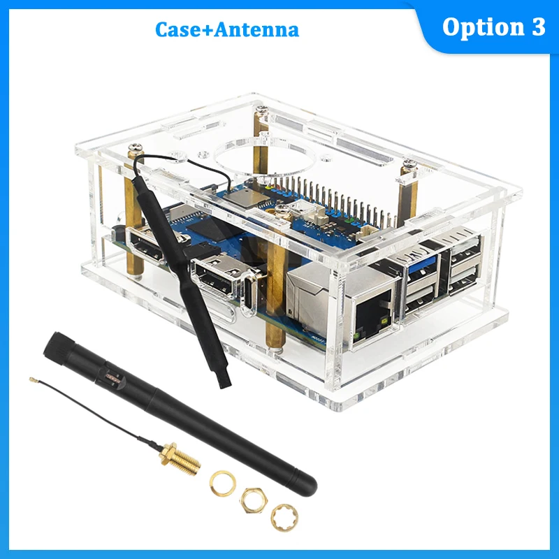 Carcasa acrílica Orange Pi 5 Pro, carcasa protectora de refrigeración activa, ventilador de refrigeración opcional/antena para Orange Pi 5 Pro - imagen 5