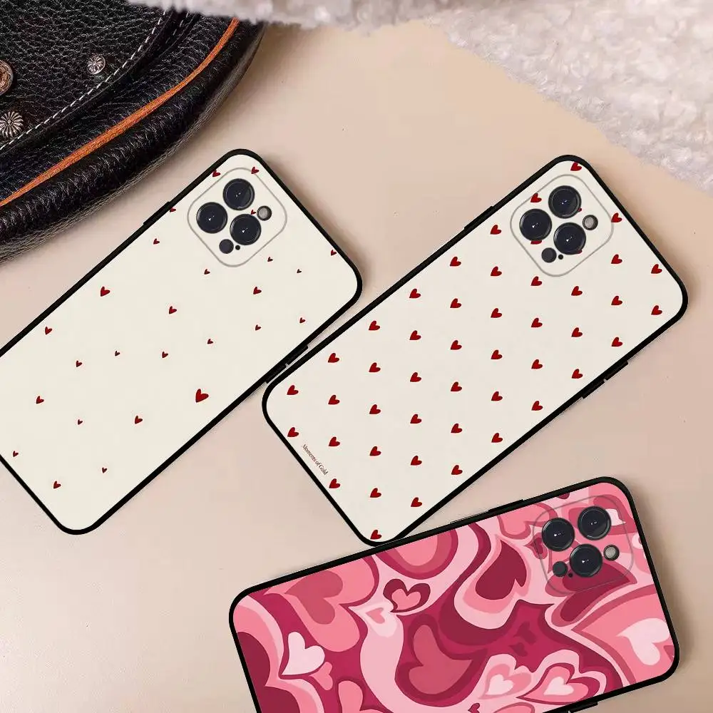 Funda de teléfono bonita con forma de corazón de amor para IPhone 17 Pro Max Air, funda trasera 16 15 14 13 12 11 Pro Max