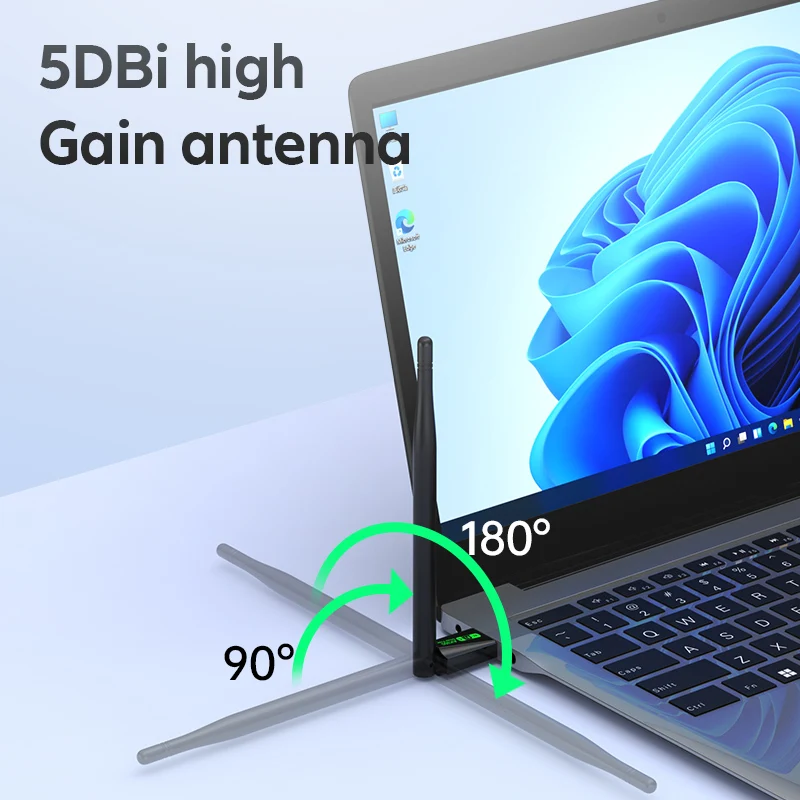 Adaptador WiFi6 de 900Mbps, Bluetooth 5,4, 2,4G/5Ghz, Dongle WiFi AX900 con antena, receptor de tarjeta de red inalámbrica, controlador WIN10/11 gratis - imagen 4