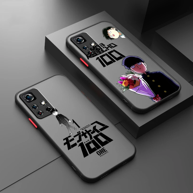 Mob Psycho 100 Comic Anime Art Frosted translúcido para Redmi Note 13R 13 12 12S 12T 11 11T 11E 10 Pro Plus 5G funda de teléfono de TPU - imagen 2
