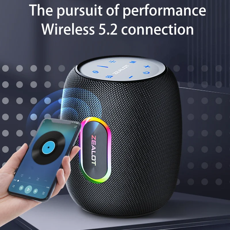 ZEALOT S64 50W Altavoces inalámbricas, altavoz de subwoofer portátil para exteriores resistente al agua IPX 6, batería de 14400mAh. - imagen 5
