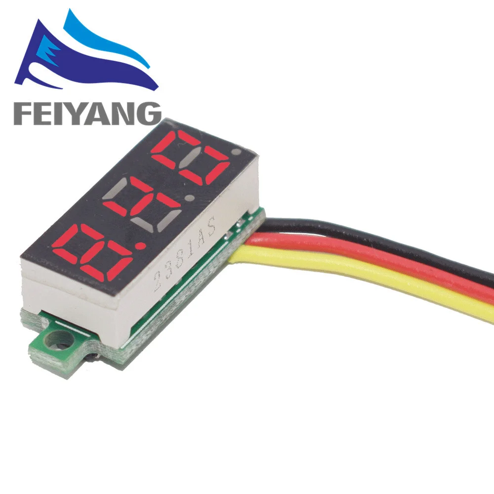 Mini voltímetro Digital de 0,28 pulgadas, 2,5 V-40V, medidor de voltaje, pantalla LED roja/azul/amarilla/verde, 30x10x8mm - imagen 4