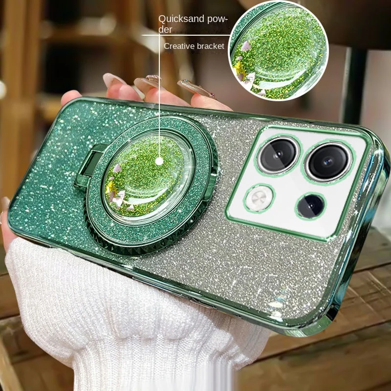 Para Infinix Note 40 Pro funda suave Bling Glitter Quicksand funda protectora trasera magnética para Infinix Note 40 30Pro 30Vip Shell