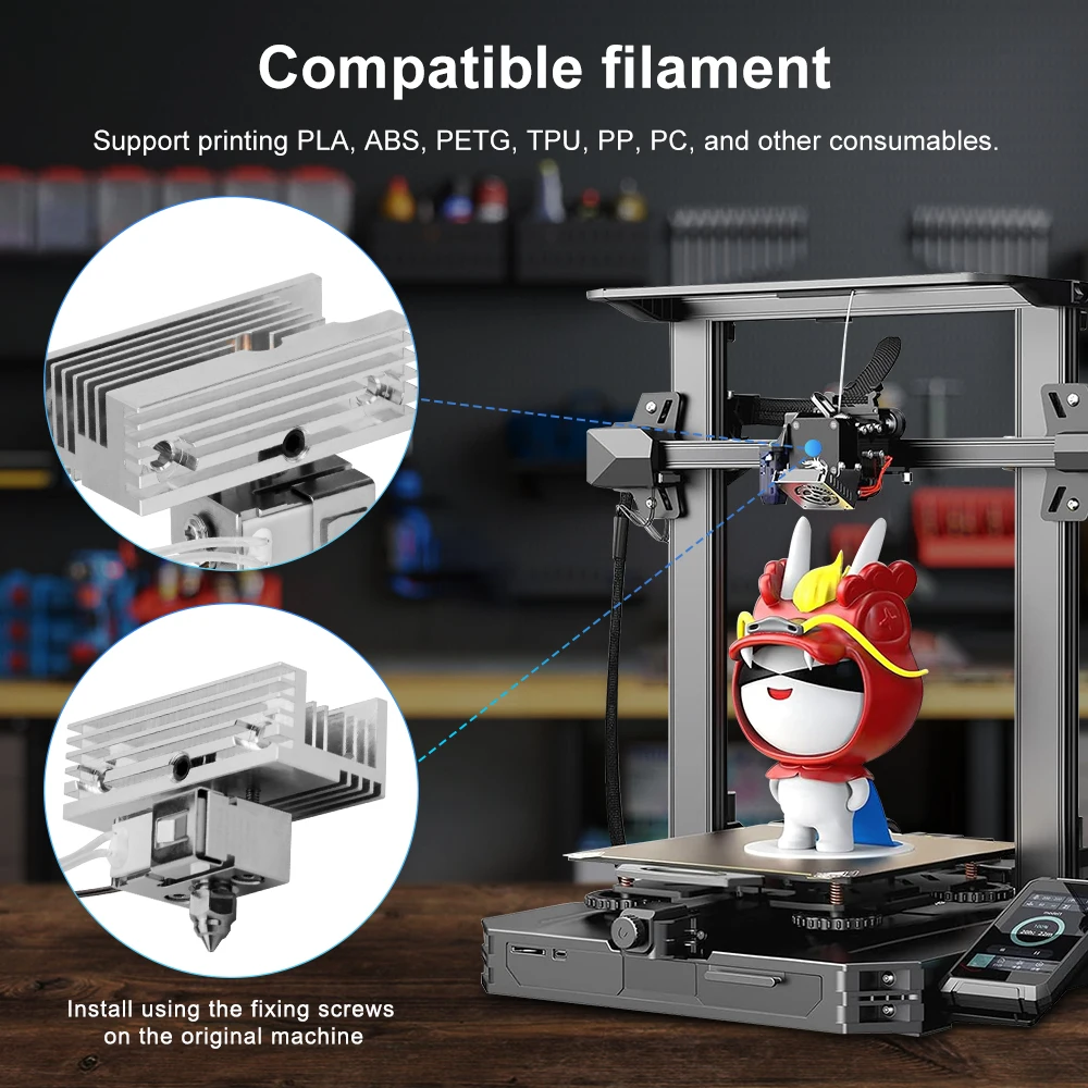 Nuevo Kit Hotend extrusor Sprite actualizado para Creality Ender-3 S1/Ender-3 S1 Pro/Ender-3 S1 Plus/CR-10 Smart Pro piezas de impresora 3D - imagen 5