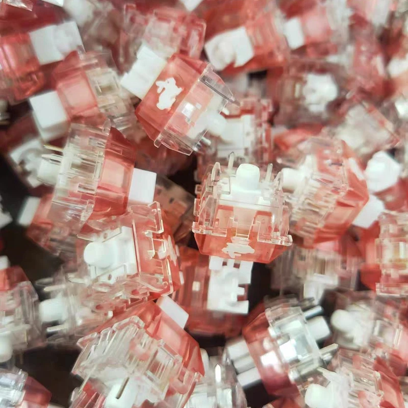 Interruptor de conejo TTC, lineal silencioso, 5 pines, 42g, versión RGB, lubricación fina rosa transparente para teclado mecánico, interruptores silenciosos MX