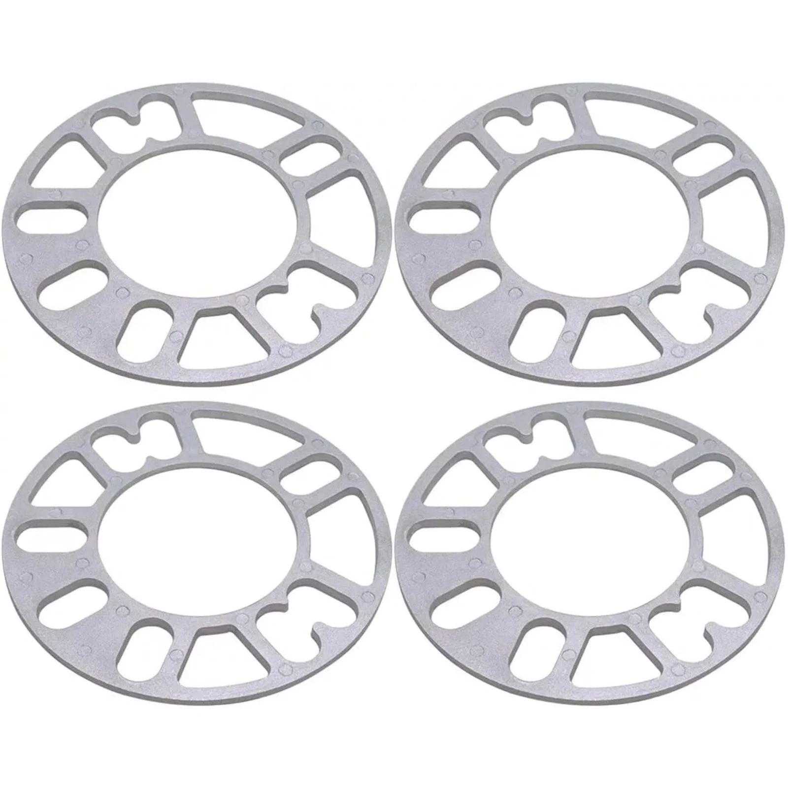 4 unids/set de cuñas espaciadoras de rueda de coche universales de aleación de aluminio, placa de 5mm apta para 4x100 4x114,3 5x100 5x108 5x114,3 5x120, accesorio para coche