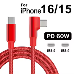 Cable USB-C 90° PD para iPhone – Carga rápida universal