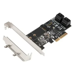 Tarjeta PCIe 3.0 a M.2 NGFF B Key y 4 Puertos SATA 6 Gbps