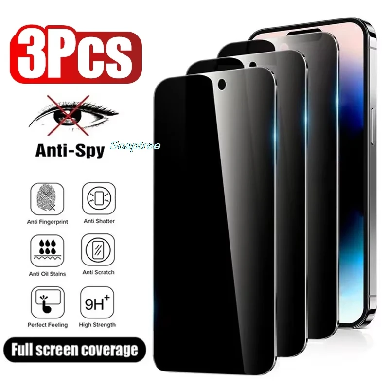3 uds Protector de pantalla de privacidad vidrio templado para Poco M5 M4 M3 M2 F4 F3 GT X6 Pro 5G X5 X4 GT X3 NFC M6 M5S C65 C40 C31 C3 vidrio