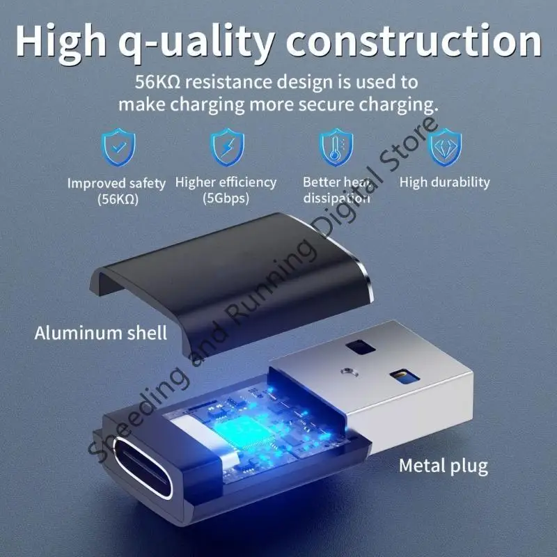 Adaptador USB 3,0 tipo C hembra a USB macho adaptador para teléfono móvil convertidor USB C convertidor de transferencia de datos de 5Gbps para ordenadores portátiles PC - imagen 2