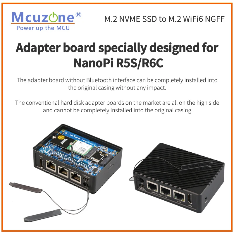 Tarjeta de red R5S WiFi6, M.2 A clave M NVME SSD A tarjeta WiFi6, AX200 MT7921K intel 8265C,CM4 raspberryPi, Coral TPU, Linux, CM4 - imagen 4