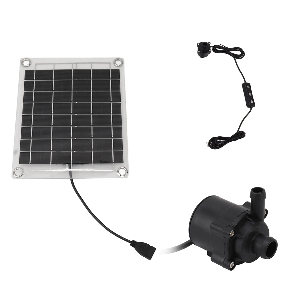 Analyste de pompe à eau à panneau solaire pour sécuritaires, mini fontaine à panneau solaire avec interrupteur de réglage, décoration de jardin, 12V, 10W - imagen 2