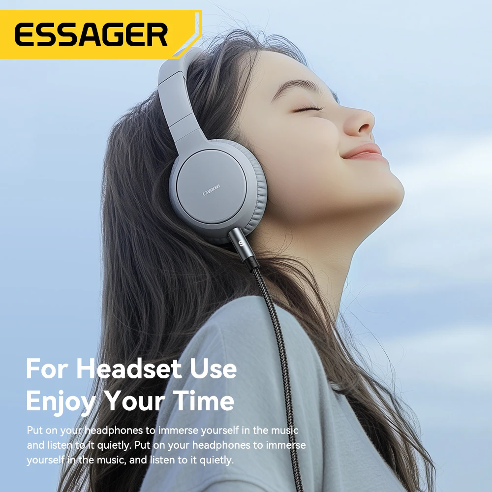 Essager USB C a 3,5mm Aux Jack adaptador altavoz y auriculares 3,5 Mm Aux Audio Splitter Jack 3 5 Cable para iphone Huawei Xiaomi - imagen 5