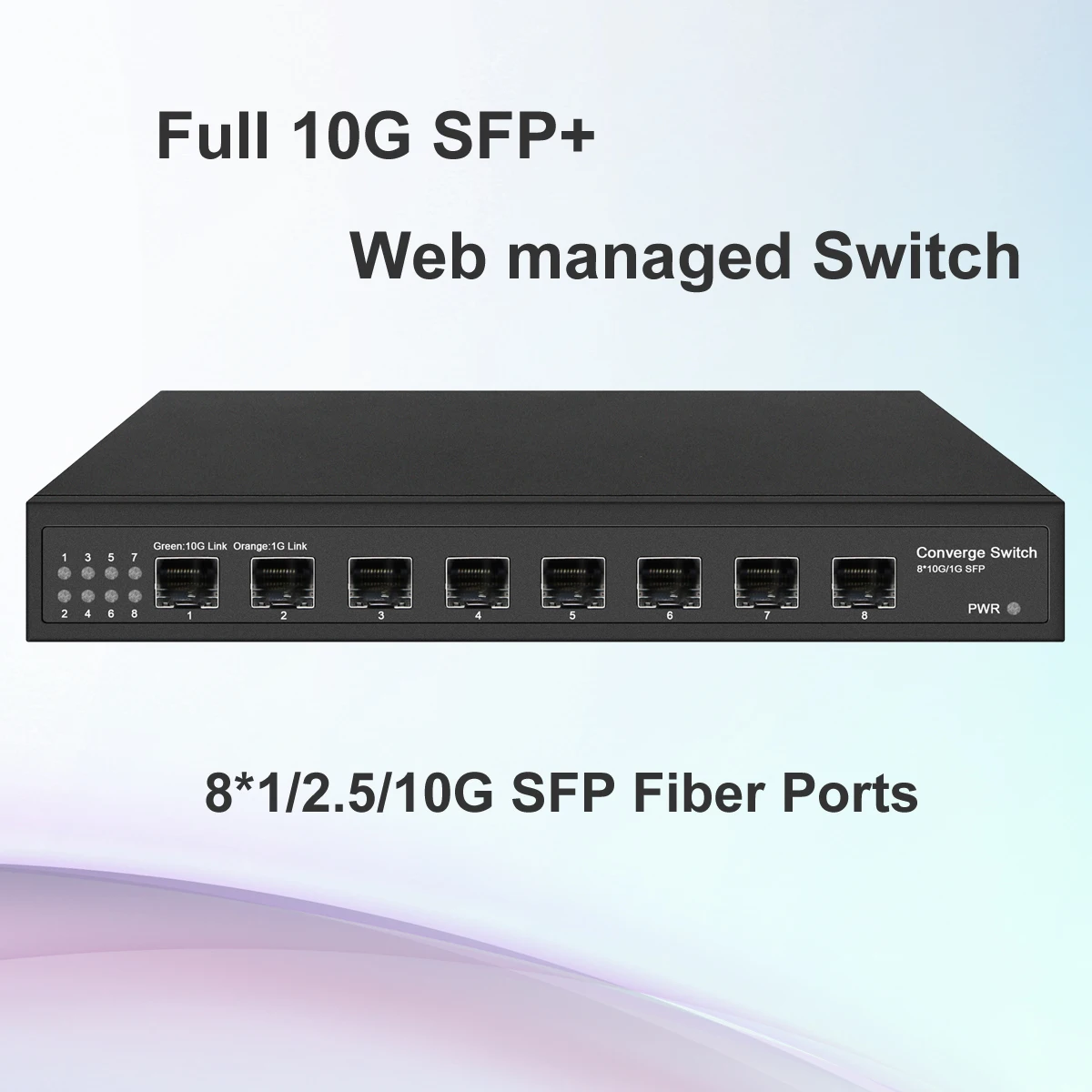Smart Lite-conmutador de fibra de 8 puertos, multigiga gestionada por Web, 10Gb, SFP, adaptable, 1Gbps - imagen 2