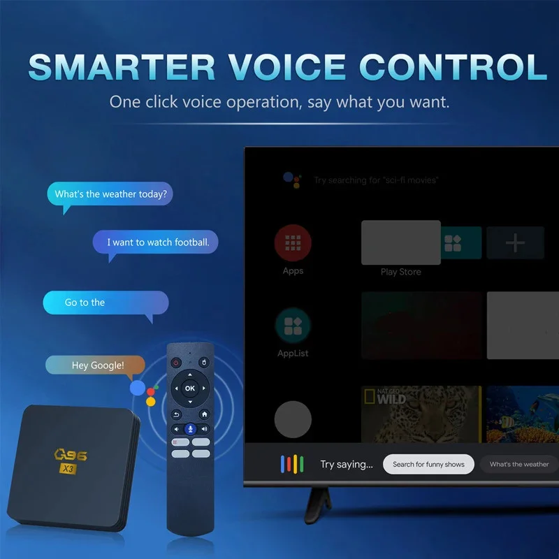 Q96X3 ATV Smart TV Box 4K HD 8GB 128GB All Winner H313 Quad Core Android 13BT5.2 WIFI 4G 5G Control remoto por voz Set Top Box iptv - imagen 3