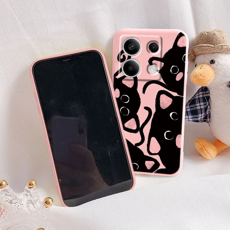 Funda de dibujos animados para Redmi 13C 4G 5G 13R Note 13 Pro Redmi13 Note13R Poco C65 M6 Pro X6 PocoM6 funda de gato lindo parachoques suave pareja - imagen 4