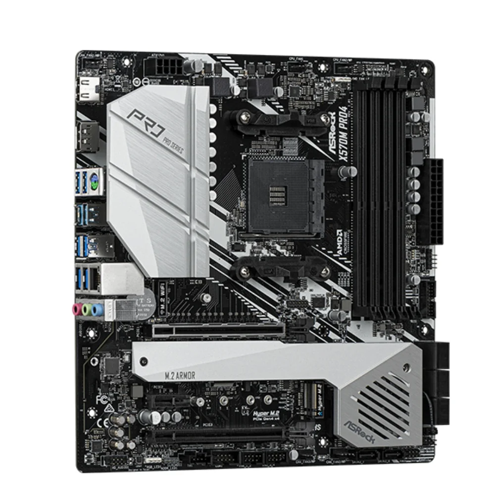 Placa base ASRock nueva X570M Pro4 AMD X570 compatible con 5800X 5700x3D 5600G CPU 4xDDR4 4200 + PCIe 4,0 M.2 mATX AM4 - imagen 5