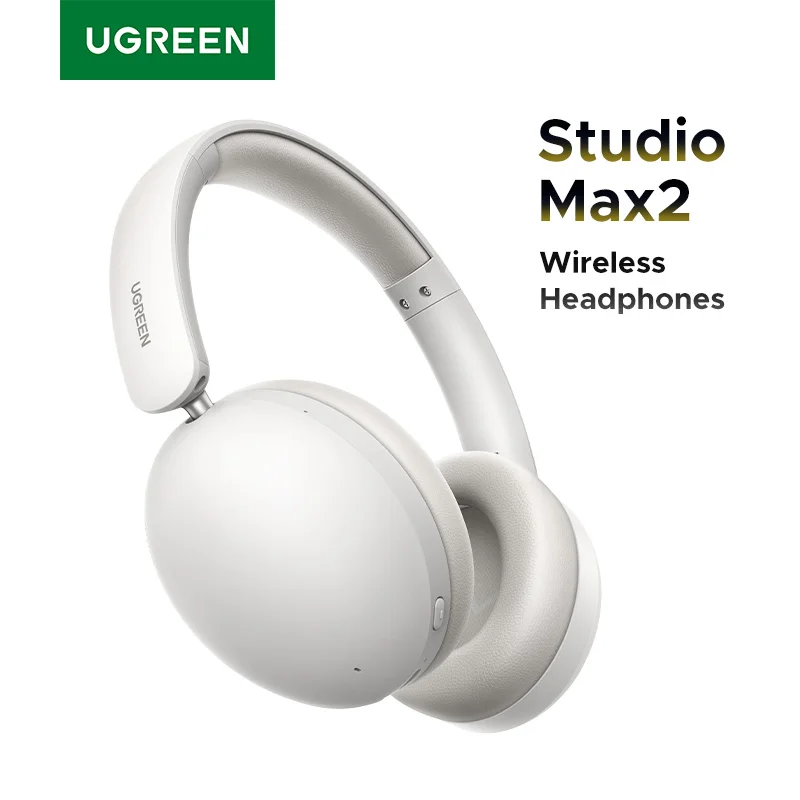 UGREEN Auriculares Bluetooth inalámbricos, tiempo de reproducción de 80 horas, auriculares estéreo HiFi sobre la oreja con micrófono, Bluetooth 5.4