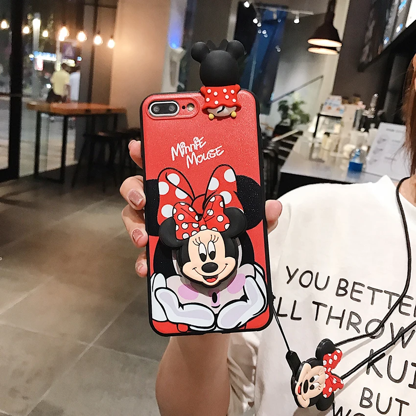 Funda de teléfono de Minnie Mickey para Motorola Moto X30, G13, 41, 51, 71, 60, 50, 30, E20, 30, 40, 7 Edge, 20G, estilo Proower, con cuerda de soporte - imagen 4