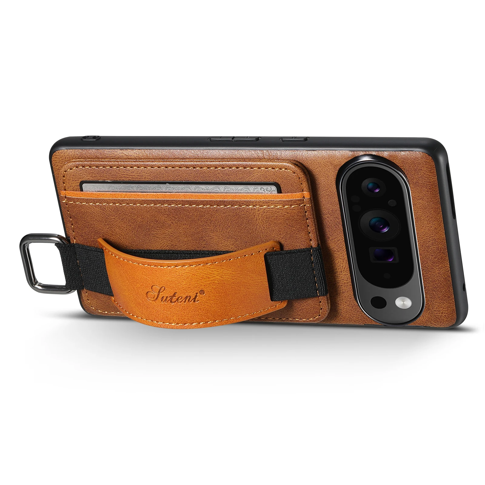 Funda tipo billetera para Google Pixel 10 Pro XL 10 Pro, funda de cuero PU con soporte, pulsera a prueba de golpes, correa, bolsillo para tarjetas, Fundas - imagen 4