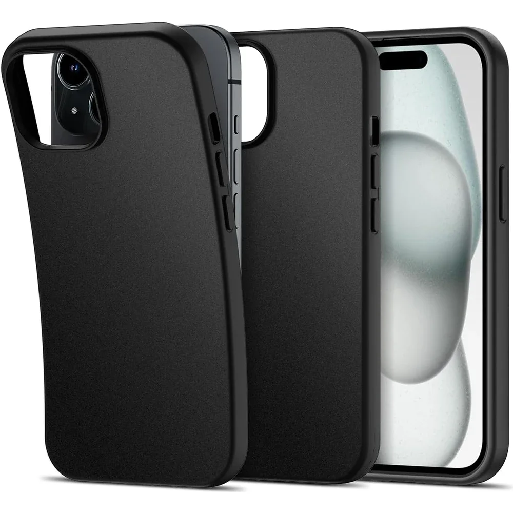 Funda suave de silicona mate de lujo para iPhone 16 15 14 Plus 13 12 Mini 11 Pro XS Max X XR 7 8 Plus cubierta negra sólida ultrafina - imagen 2