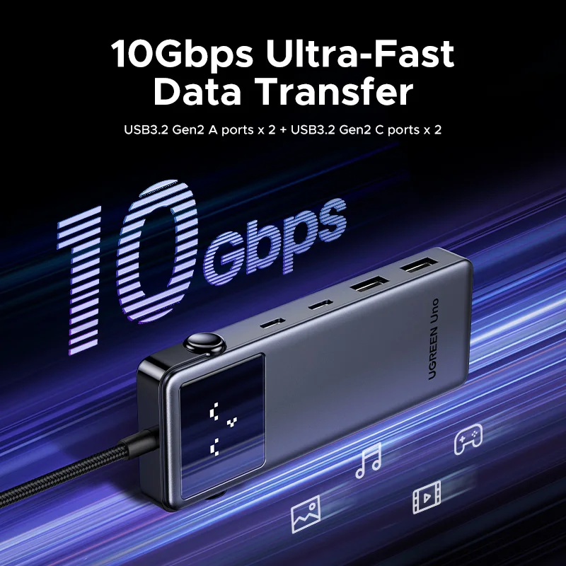 UGREEN Uno USB-C HUB 6 en 1 4K60Hz HDMI PD100W 10Gbps USB3.2 Gen2 USB-C divisor para ordenador portátil MacBook USB estación de acoplamiento expansor - imagen 4