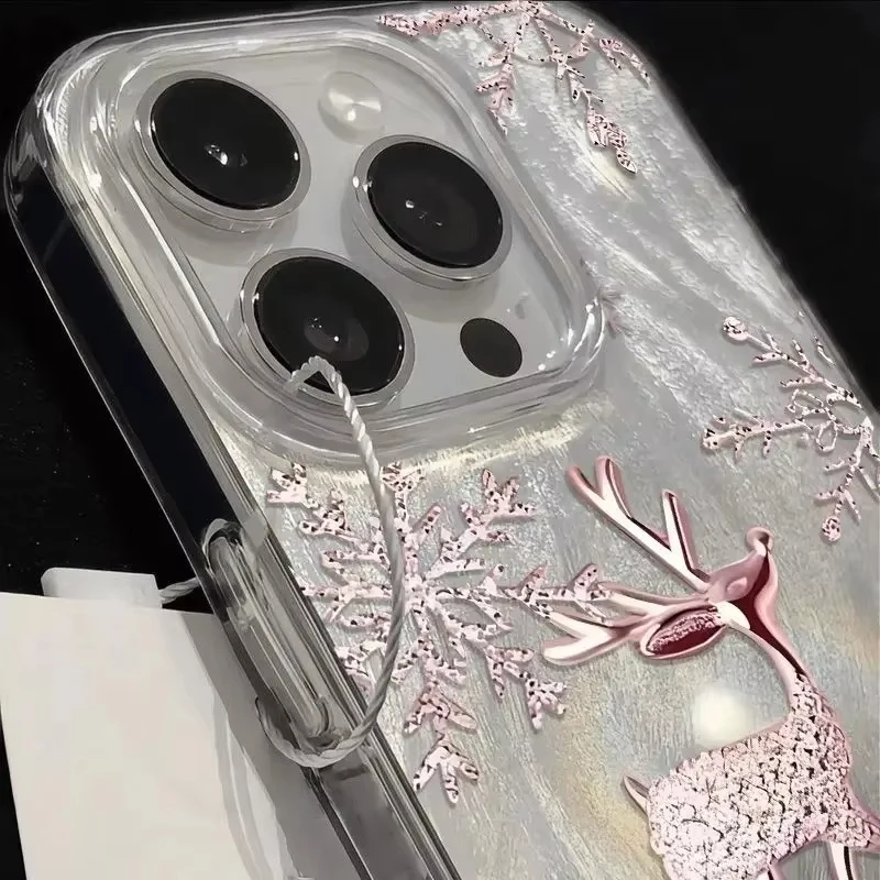 Funda de teléfono con diseño de ciervo y copo de nieve de Navidad para Samsung Galaxy S23 S24 S25 Ultra S22 S21 S20 Plus FE A15 A55 A20S - imagen 5