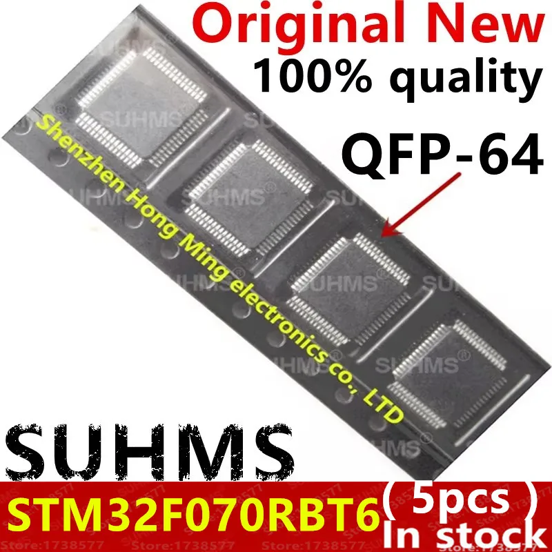 (5 piezas) 100% nuevo STM32F070RBT6 STM32F070 RBT6 QFP-64