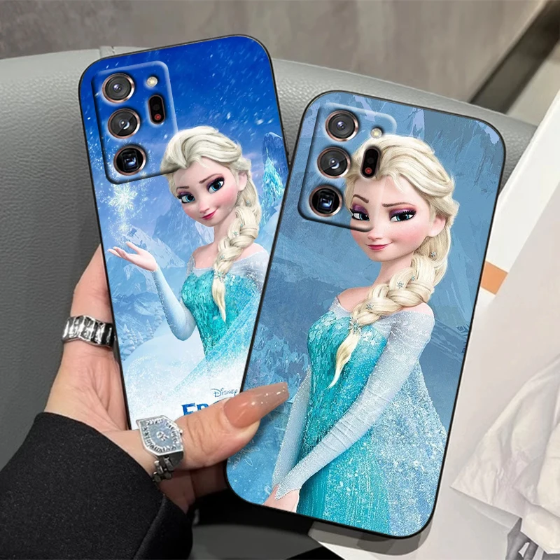 Funda de teléfono de TPU negra Elsa Frozen Snow Queen Disney para Samsung Note 20 10 Ultra Plus A31 A14 A12 A70 A34 A25 A04 A05 A15 A24 5G - imagen 2