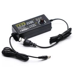 Controlador de velocidad del ventilador de refrigeración, adaptador ajustable de AC 110V 220V a DC 12V 5A, cinta reguladora de velocidad infinita, pantalla Digital