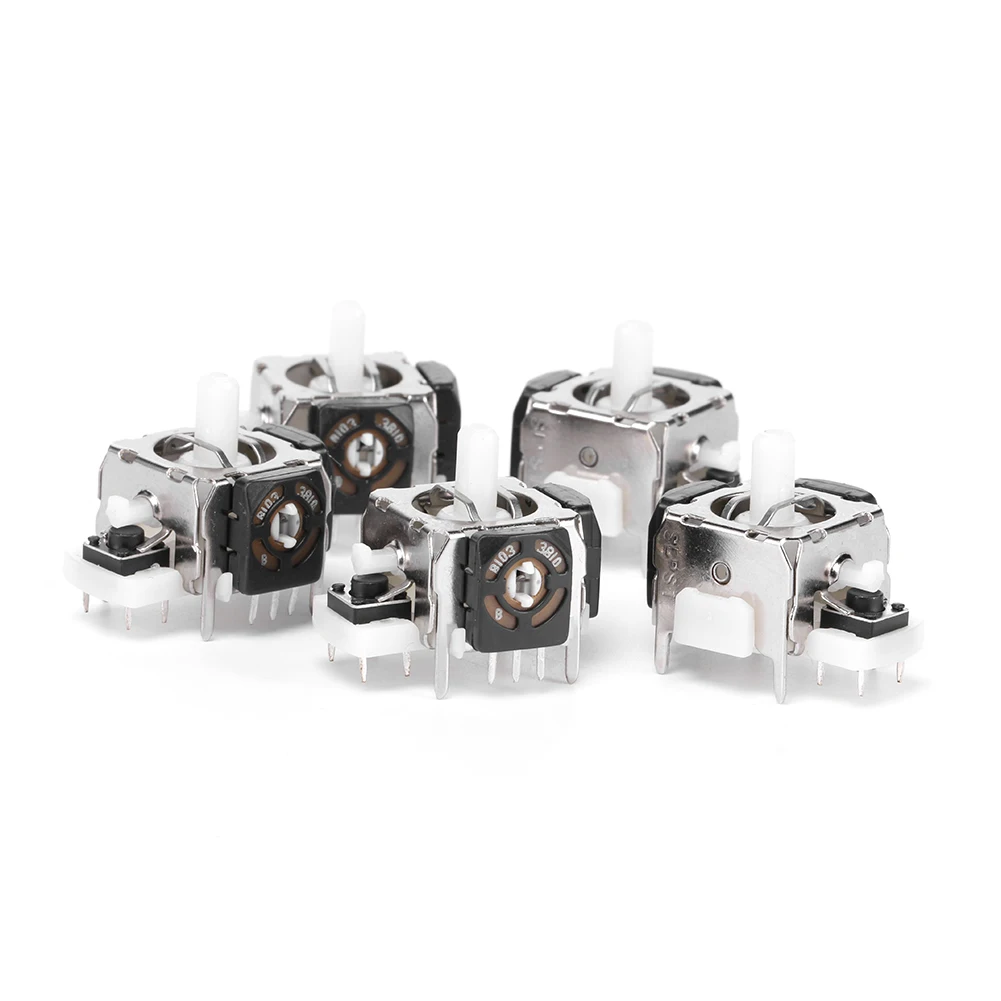 Un grupo de seis pequeños dispositivos plateados y negros