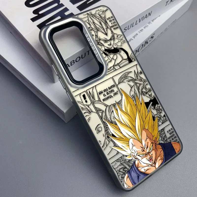 D-Dragon Ball Saiyan Vegeta para Samsung Galaxy A73 A71 A56 A54 A53 A52 A51 A35 funda de teléfono plateada colorida - imagen 4