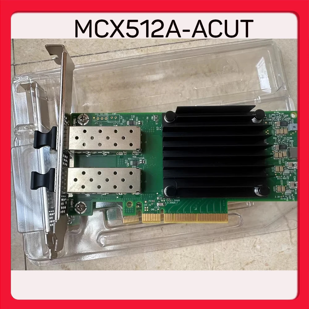 Tarjeta de red de fibra óptica de doble puerto 25g MCX512A-ACUT