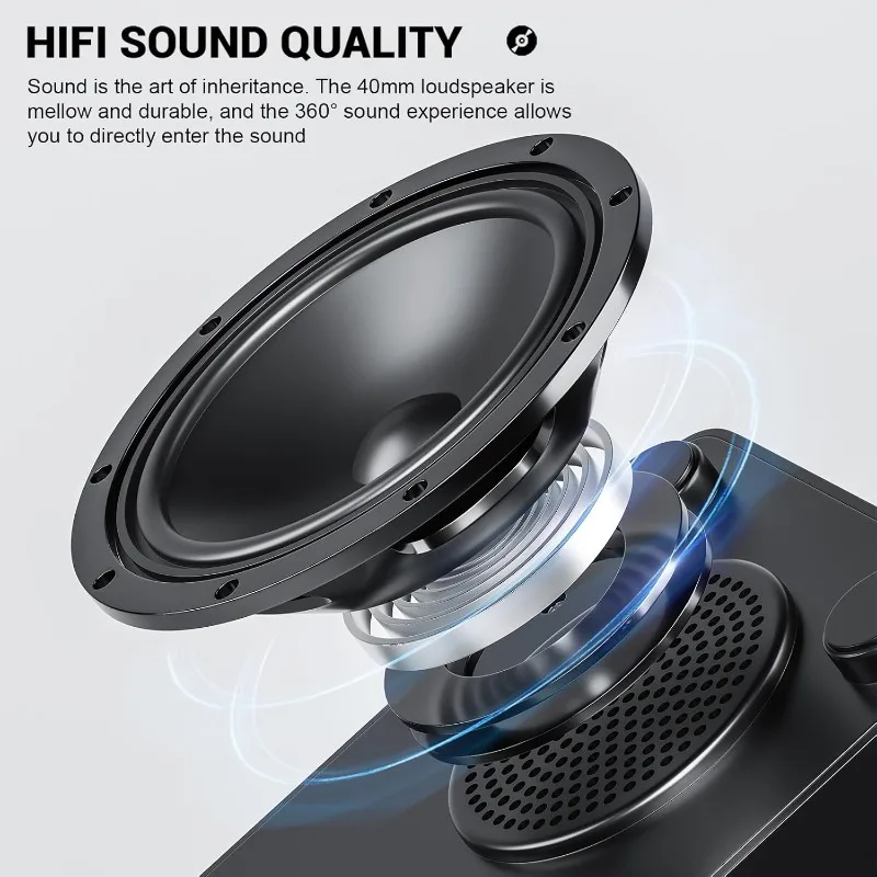 Altavoz portátil Bluetooth, reproductor de música inalámbrico, reproductor de discos Retro nostálgico, altavoces para vacaciones, regalos creativos Retro de madera - imagen 3