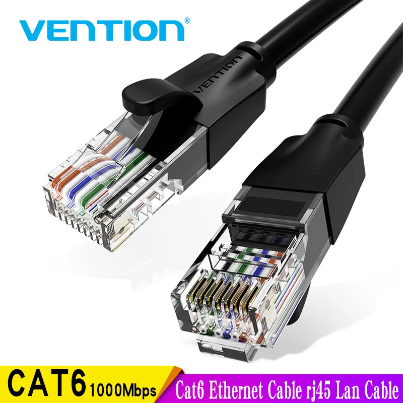 Vention Cat6 Cable Ethernet RJ45 Cable LAN CAT 6 Conexión Red Enrutador Ordenador Portátil PC 0.5m 1.5m 2m 3m 5m Cable Ethernet RJ45 - Vista principal del producto
