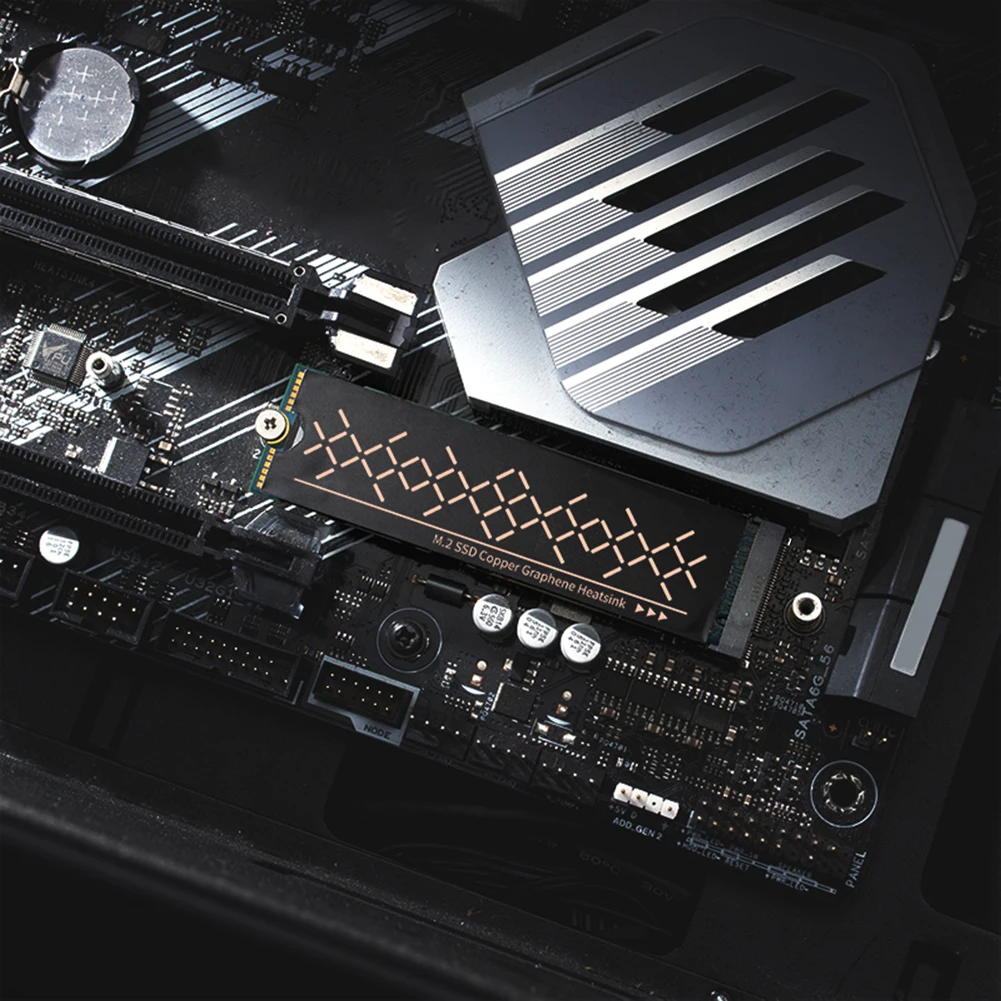 Almohadilla térmica de cobre, almohadilla de disipación de calor con revestimiento de grafeno, radiador enfriador fino ligero de 0,2mm para SSD M. 2 Nvme, 2 uds. - imagen 2