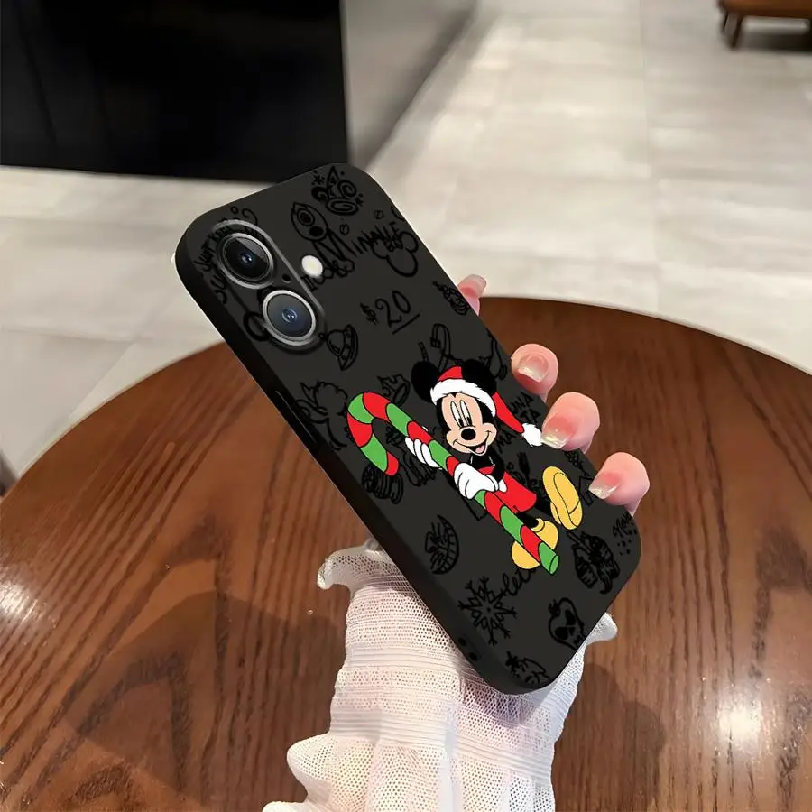 Funda navideña de Mickey Minnie para iPhone 15 16 14 Plus 7 8 XR 13 12 11 17 Pro Max XS Max 17Air, funda suave negra para teléfono - imagen 2