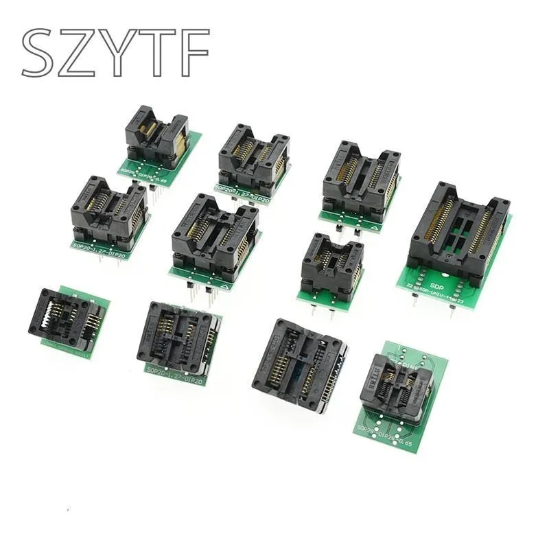 Enchufe de combustión SOP8/14/16/18/20/24/28 A DIP 150/200/208/300mil de ancho, adaptador de programador de Chip estrecho, toma de prueba de conversión IC