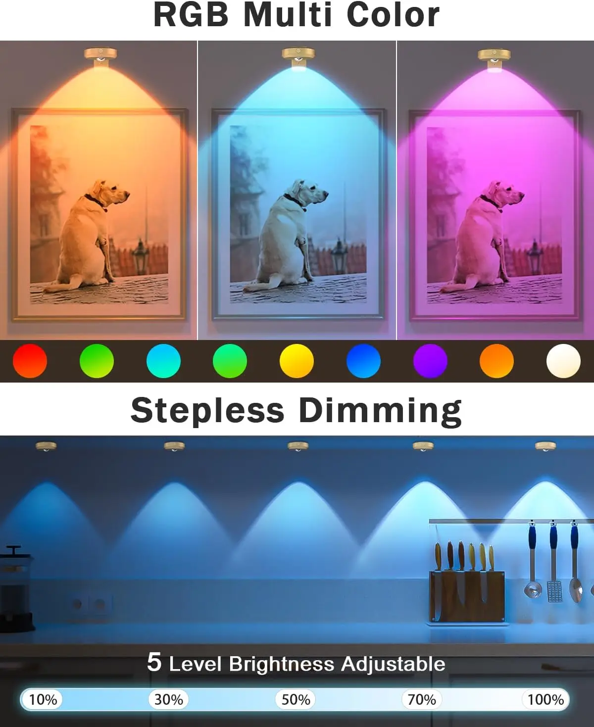 WILLED 3 uds luces de imagen inalámbricas para luz de disco de pared con control remoto batería recargable de 1200mAh luz de pantalla artística para pintar - imagen 4