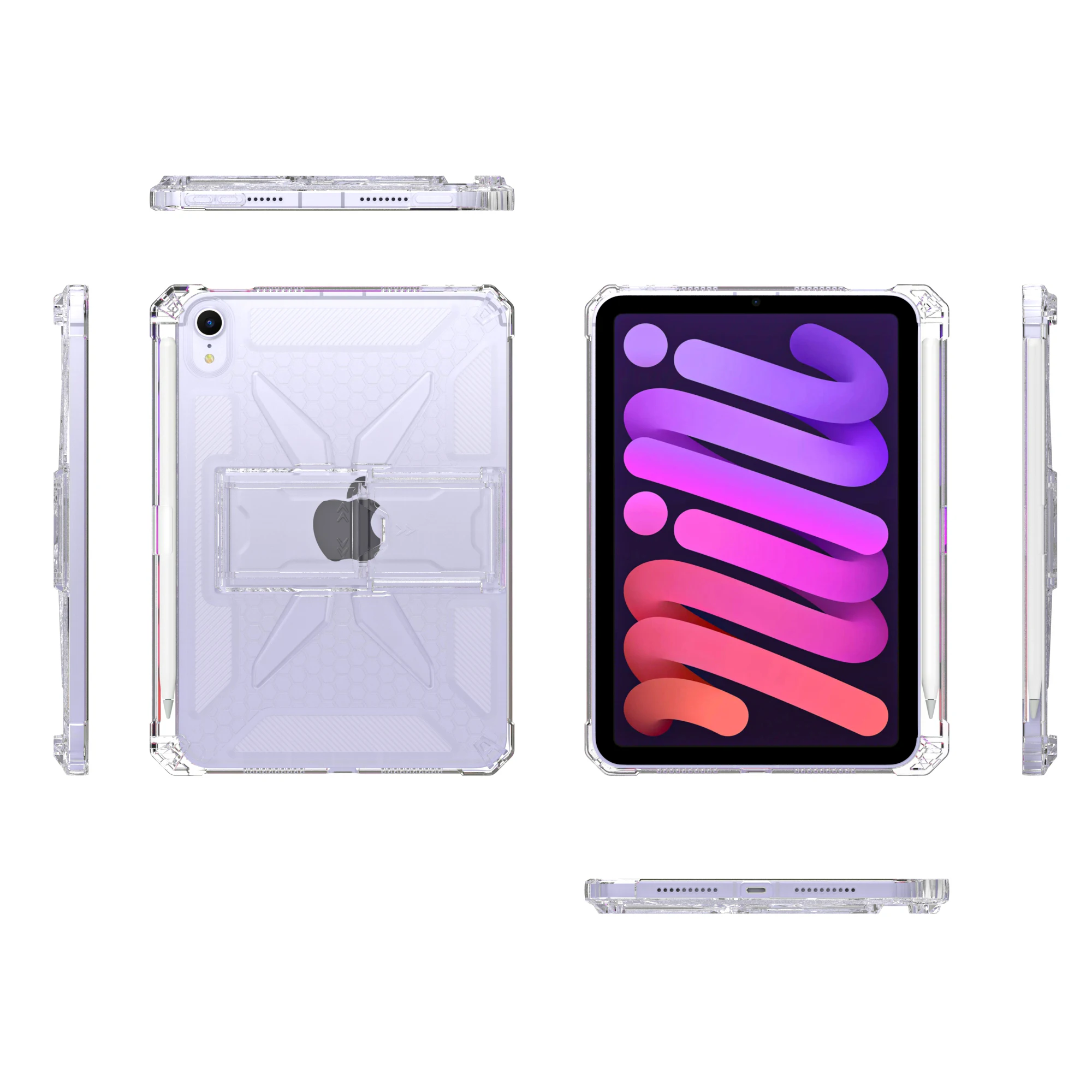 Para iPad A17 Pro 2024 funda de 8,3 pulgadas con soporte funda protectora transparente con ranura para bolígrafo para iPad mini 7th A2993 A2995 A2996 - imagen 4
