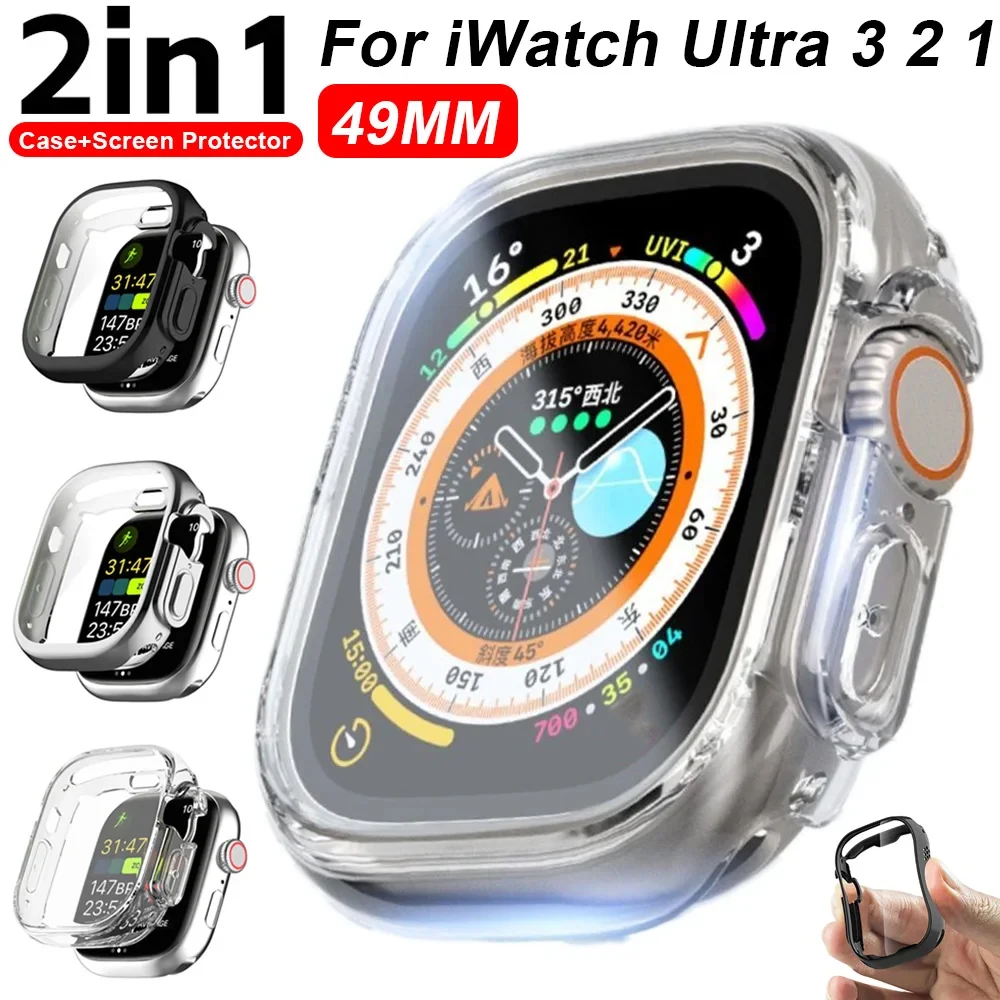 Funda protectora de pantalla suave para Apple Watch Ultra 3 2 1 49mm TPU antiarañazos a prueba de golpes funda protectora para iWatch Ultra3