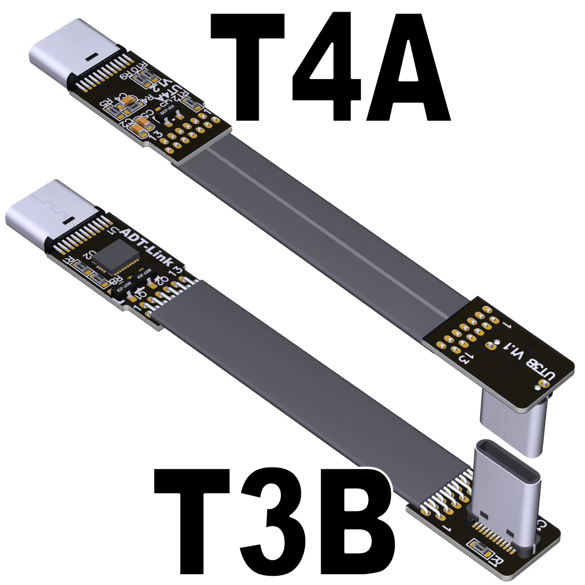 Cable Extensión USB-C Plano 90° FPV – 10Gbps Macho a Hembra - imagen 3