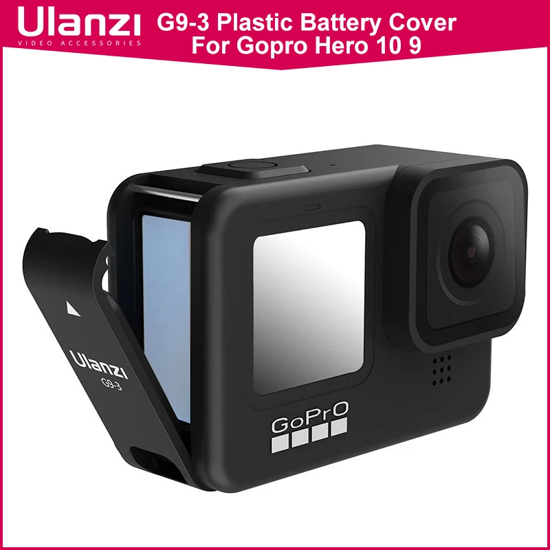 Ulanzi-cubierta de batería de plástico para Gopro Hero 9, 10, 11, puerto de carga tipo C, tapa de batería extraíble, accesorios para Gopro, G9-3