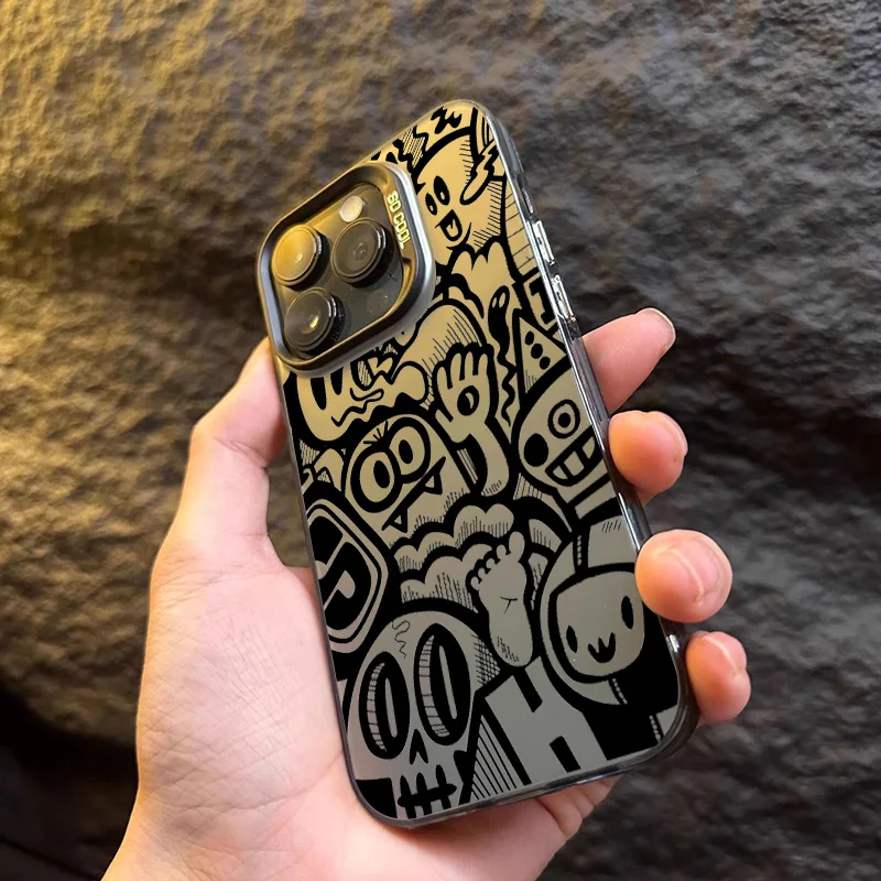 Funda de teléfono con grafiti negro súper genial para Samsung Galaxy S25 S23 S22 Ultra S24 FE A13 A14 A54 A34 A15 A35 A55 A35 A16 contraportada - imagen 4