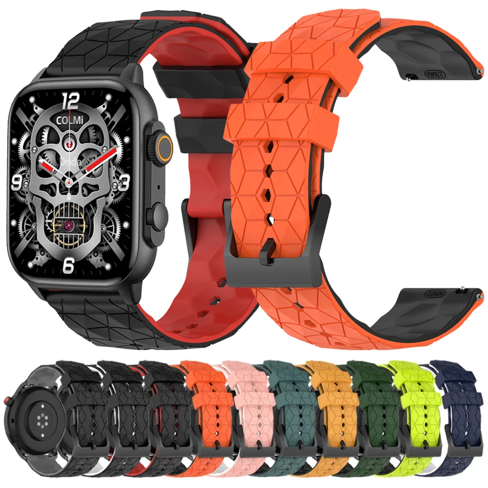 Correa de silicona para reloj deportivo, accesorio para COLMI P71, COLMI M42/C81 C60 C61/I31/P68 P73/P28 Plus, 20mm y 22mm - imagen 2