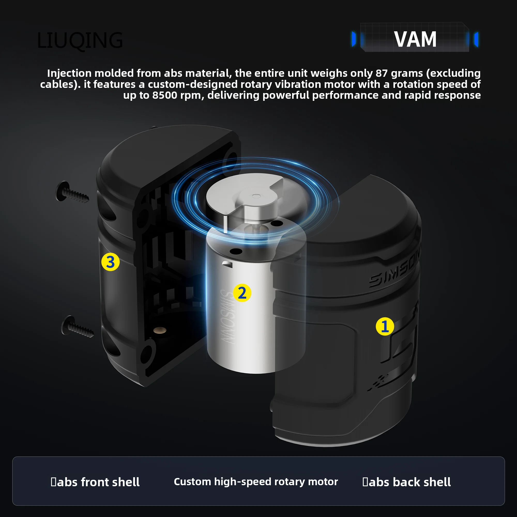 Simsonn 3 uds VAM-3 Motor de vibración giratorio ligero 8500RPM comentarios de vibración Compatible con pedales Plus X simulación de carreras - imagen 3