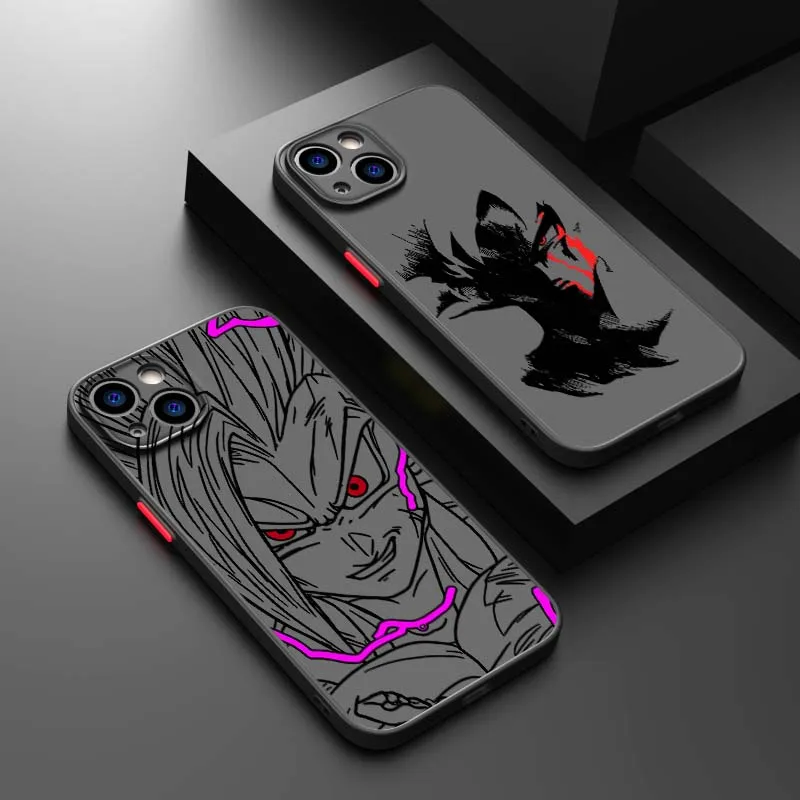 D-Dragon Ball Cool Son Goku Art para Apple iPhone 17 16 15 14 13 12 11 Air Plus Pro Max funda de teléfono translúcida esmerilada