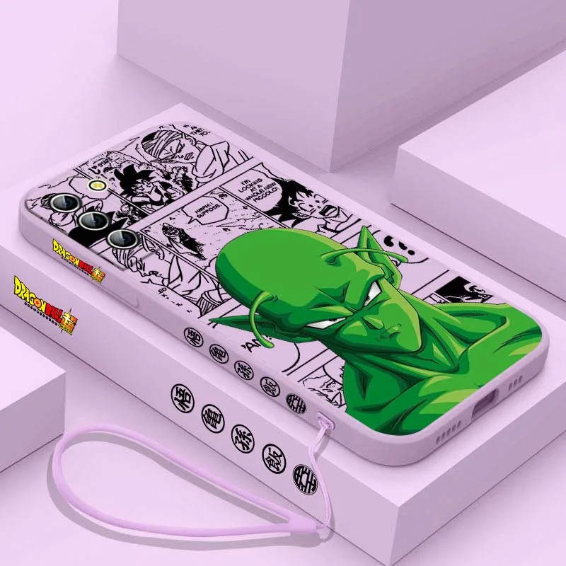D-Dragon Ball Anime Art para Samsung Galaxy S25 S24 S23 S22 S21 S10 FE Plus Ultra 5G cubierta de la caja del teléfono de cuerda izquierda líquida - imagen 5